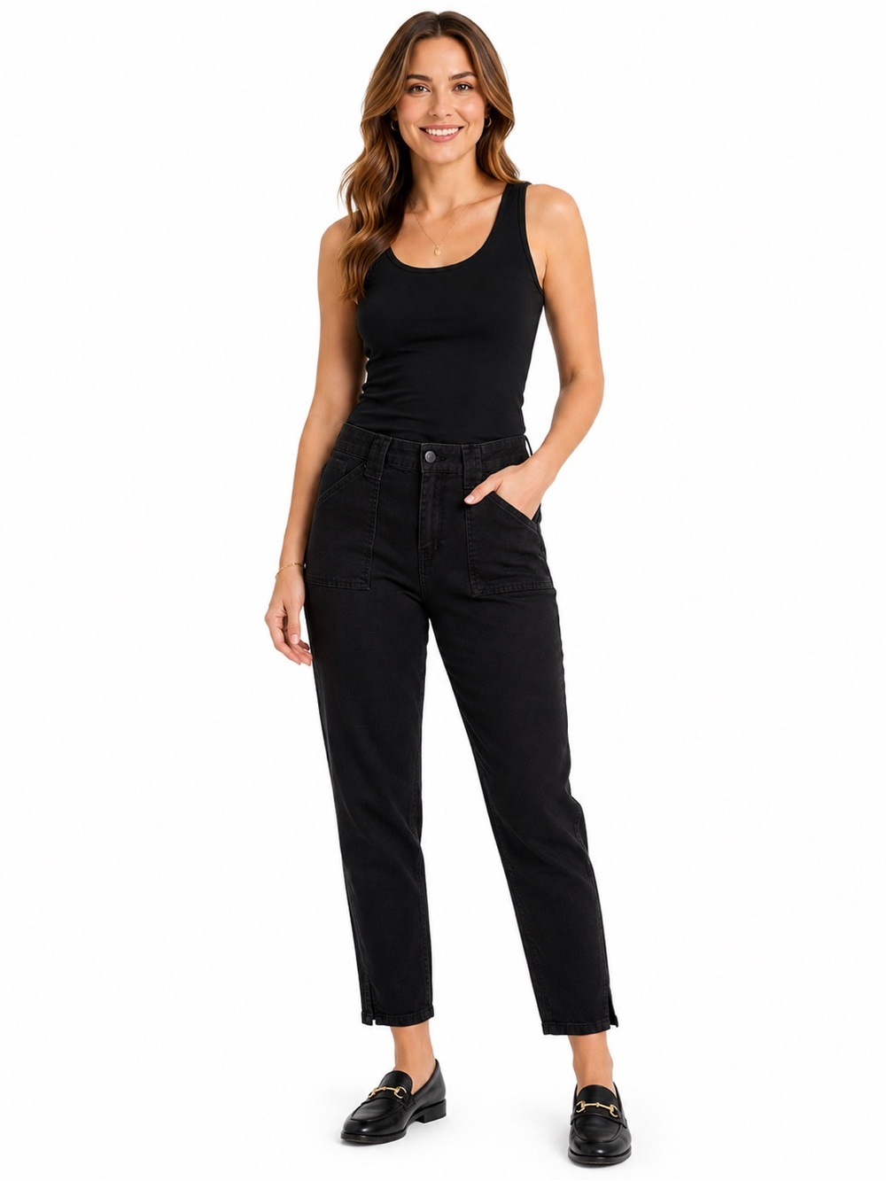 BLEU Black Utility Crop Pants – Size 12P
